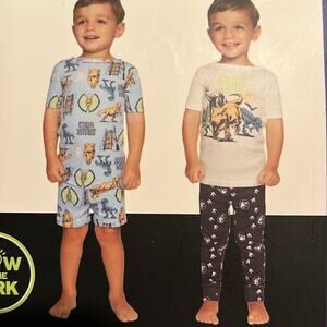 Character Kids' 4-piece Jurassic Park Glow in the Dark Pajama Set size 7